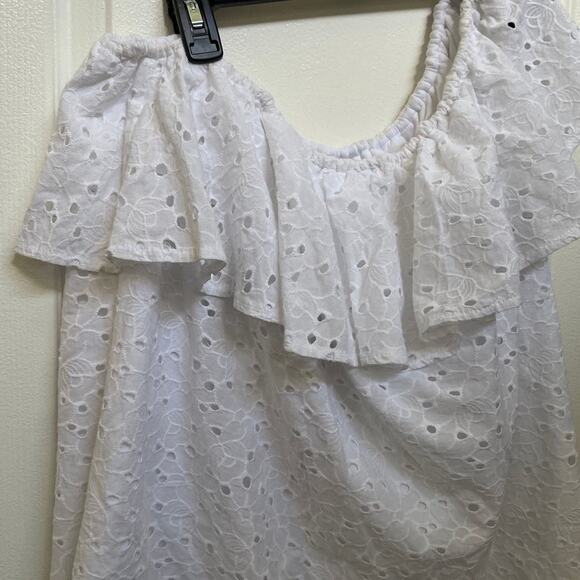 Lane Bryant white eyelet off shoulder top NWT 14/16 - Picture 2 of 9